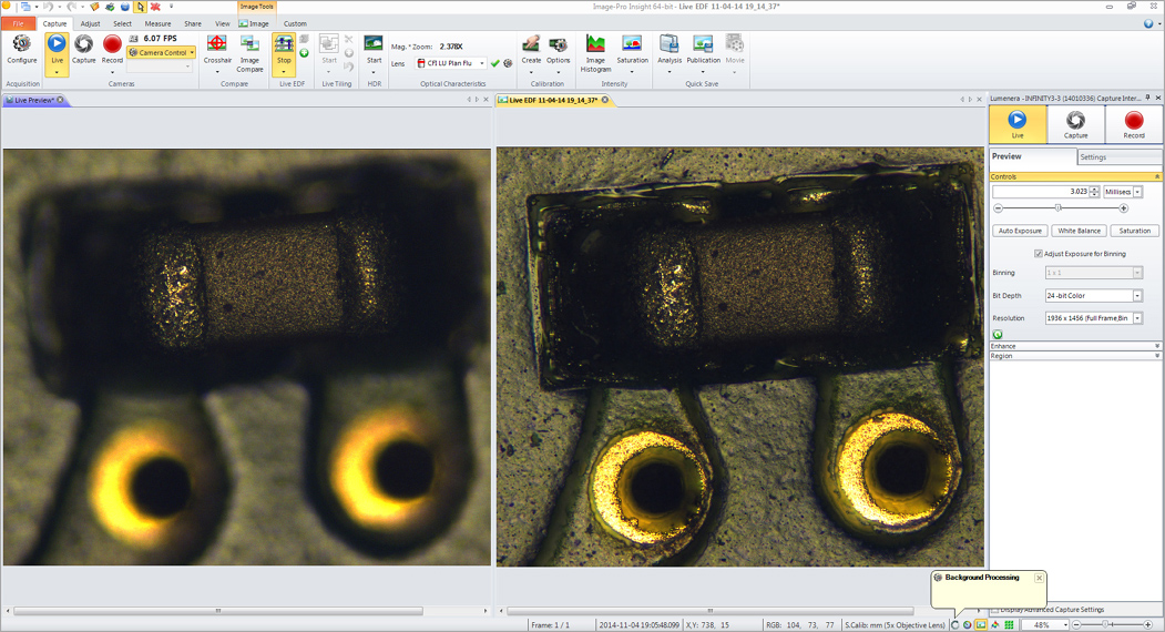 LIVE Extended Depth of Field